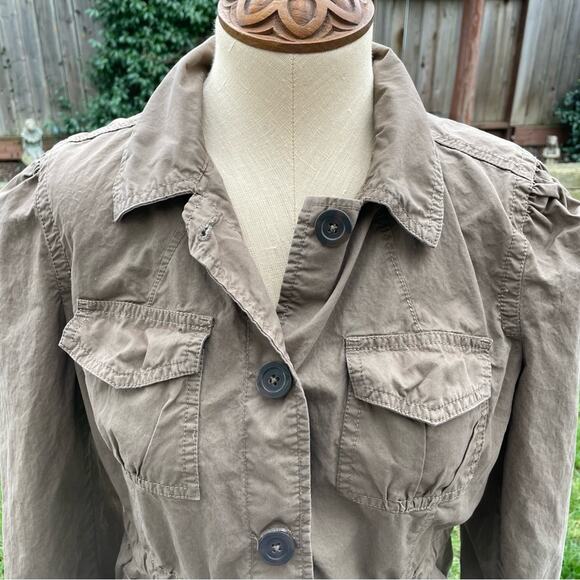 Converse One Star Khaki Collared Button Up Shirt Women's Size Medium - Picture 3 of 10